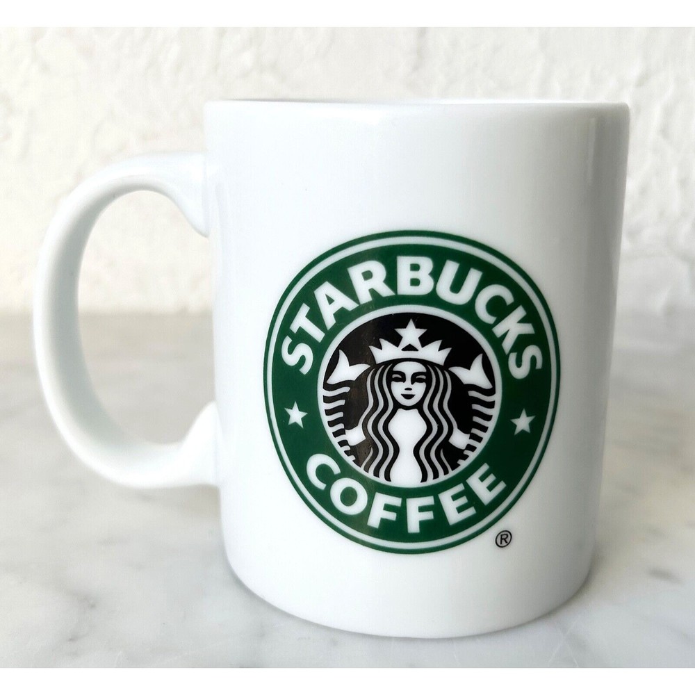 Starbucks Classic Mermaid Logo White Mug - 2005 Starbucks Coffee Cup 9 fl oz